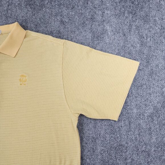 Peter Millar Shirt Men Large Yellow Micro Dot Polo Short Sleeve Performance Golf - Picture 7 of 16